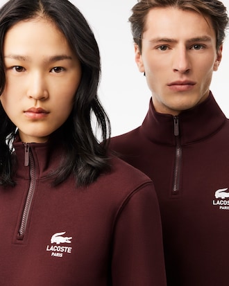 Sweatshirt col montant zippé imprimé