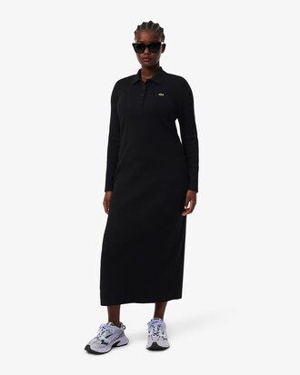 Robe slim fit col polo coton côtelé