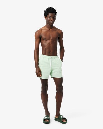 Short de bain mi-long rayé texturé