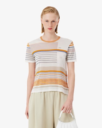 T-shirt jersey satin&eacute; ray&eacute; D&eacute;fil&eacute;