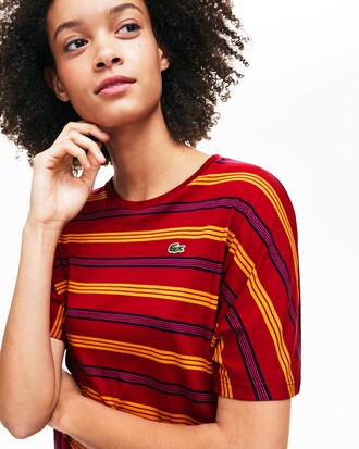 T-shirt col rond avec rayures color-block devant et au dos