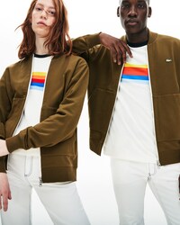 Sweatshirt zipp&eacute; col bomber unisexe Lacoste LIVE en molleton