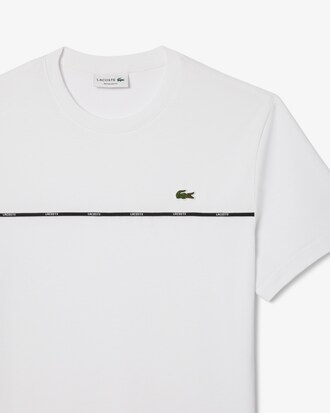 T-shirt jersey de coton liser&eacute; Lacoste