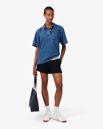 Polo oversize denim l&eacute;ger