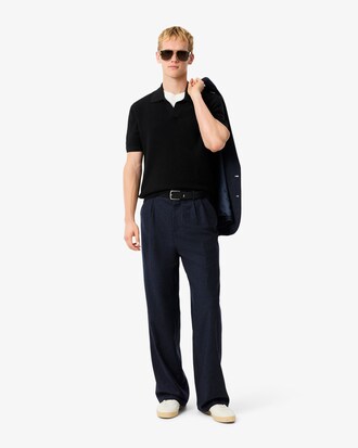 Pull col polo ouvert coton