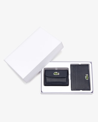 Coffret porte-cartes et porte-monnaie Croco Crew en cuir