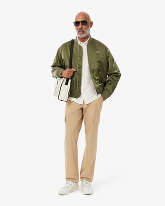 Pantalon cargo en coton léger regular fit