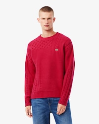 Pull relaxed fit laine effet patchwork