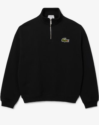Sweatshirt col zippé loose fit avec badge