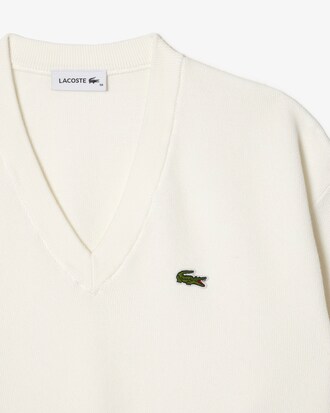 Pull col V point mousse coton