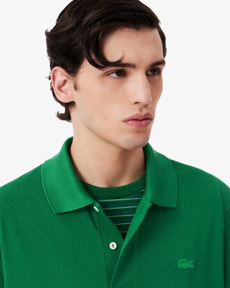 Polo classic fit Piqu&eacute; soie D&eacute;fil&eacute;