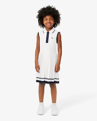 Robe polo plissée en Piqué stretch