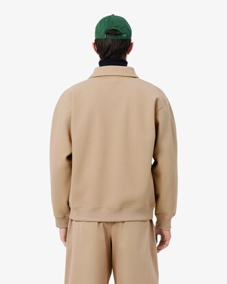 Sweatshirt col polo Piqu&eacute;