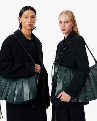 Sac hobo Lenglen XL D&eacute;fil&eacute; en cuir su&egrave;de