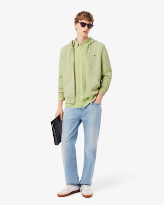 Sweatshirt zippé classic fit molleton