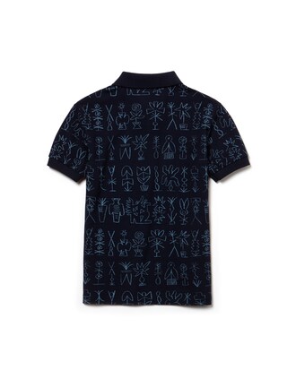 Polo Gar&ccedil;on Lacoste en piqu&eacute; cr&ecirc;pe imprim&eacute; &Eacute;gyptien