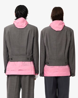 Veste tailleur laine m&eacute;lang&eacute;e Lacoste x Wang Yibo