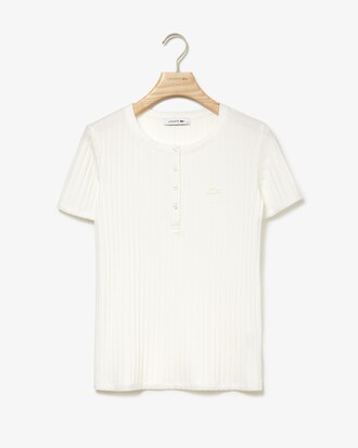 T-shirt en maille côtelée unie