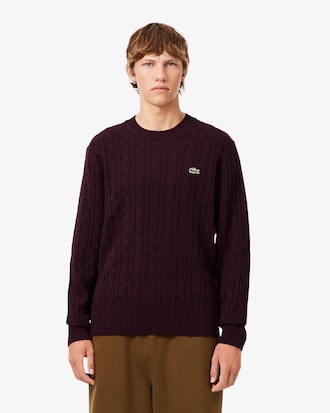 Pull torsad&eacute; en laine col rond