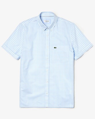 Chemise manches courtes regular fit en coton &agrave; carreaux