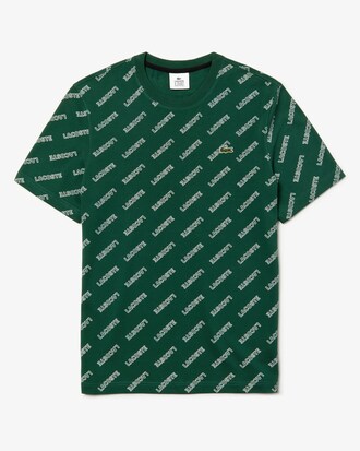 T-shirt col rond Lacoste LIVE en coton imprimé signature