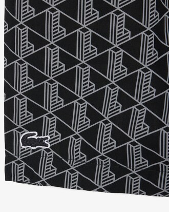 Short de pyjama popeline imprim&eacute; monogramme