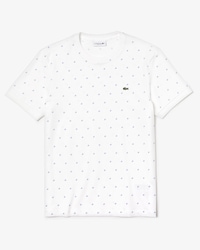 T-shirt col rond en coton imprim&eacute; de mini motifs pied-de-poule