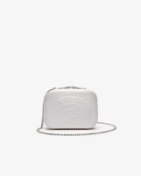 Sac bandoulière zippé Croco Crew en cuir grainé uni