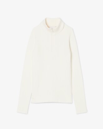 Pull col montant maille c&ocirc;tel&eacute;e 3D