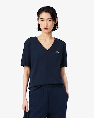 T-shirt relaxed fit coton doux col V