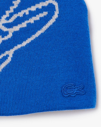 Bonnet en laine jacquard crocodile