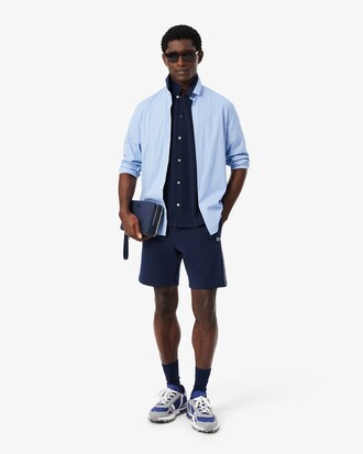 Short regular fit molleton bandes sigl&eacute;es
