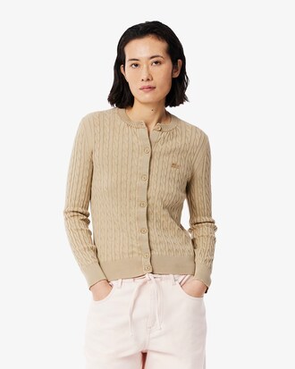 Cardigan en maille torsadée effet délavé
