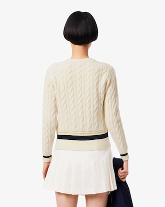 Pull col rond torsadé laine