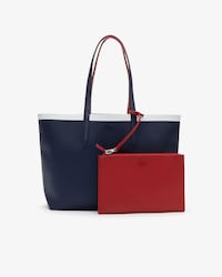 Sac cabas r&eacute;versible Anna en toile enduite avec bande contrast&eacute;e