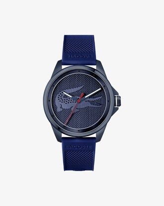 Montre homme 3 aiguilles Le Croc en silicone bleu Lacoste