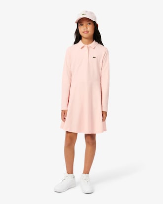 Robe manches longues en Piqu&eacute; stretch