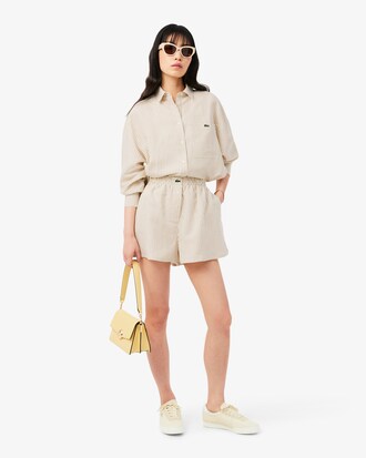 Short oversize lin m&eacute;lang&eacute;
