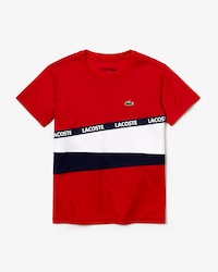 T-shirt Garçon Lacoste SPORT en piqué color-block avec bande signature