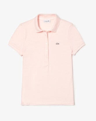 Polo slim fit Lacoste en mini piqu&eacute; de coton stretch uni