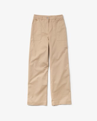 Pantalon cargo à pinces en coton texturé uni