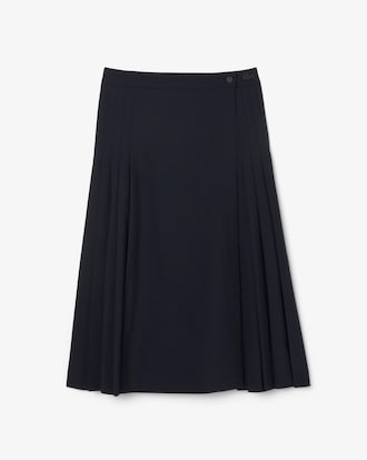 Jupe midi plissée laine portefeuille