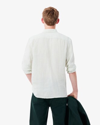 Chemise regular fit en lin ray&eacute;e