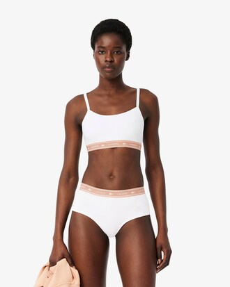 Brassière coton stretch bande siglée