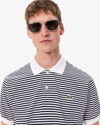 Polo L.12.12 classic fit en Petit Piqu&eacute; ray&eacute;