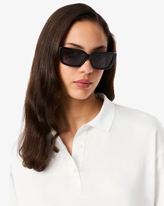 Polo manches longues oversize satiné