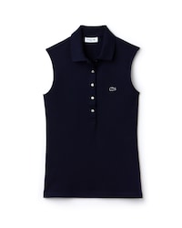 Polo sans manches slim fit Lacoste en mini piqu&eacute; stretch uni