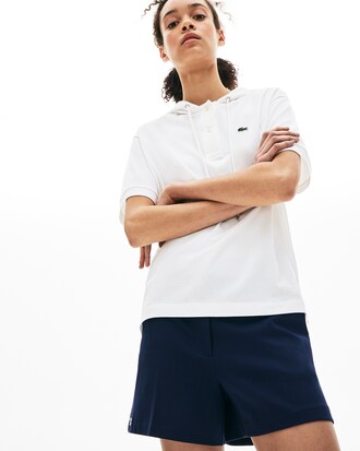 Polo à capuche relax fit Lacoste en mini piqué stretch uni