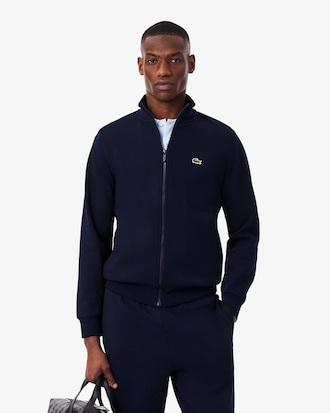 Sweatshirt zipp&eacute; molleton col montant