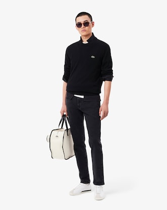 Pull coton uni col rond